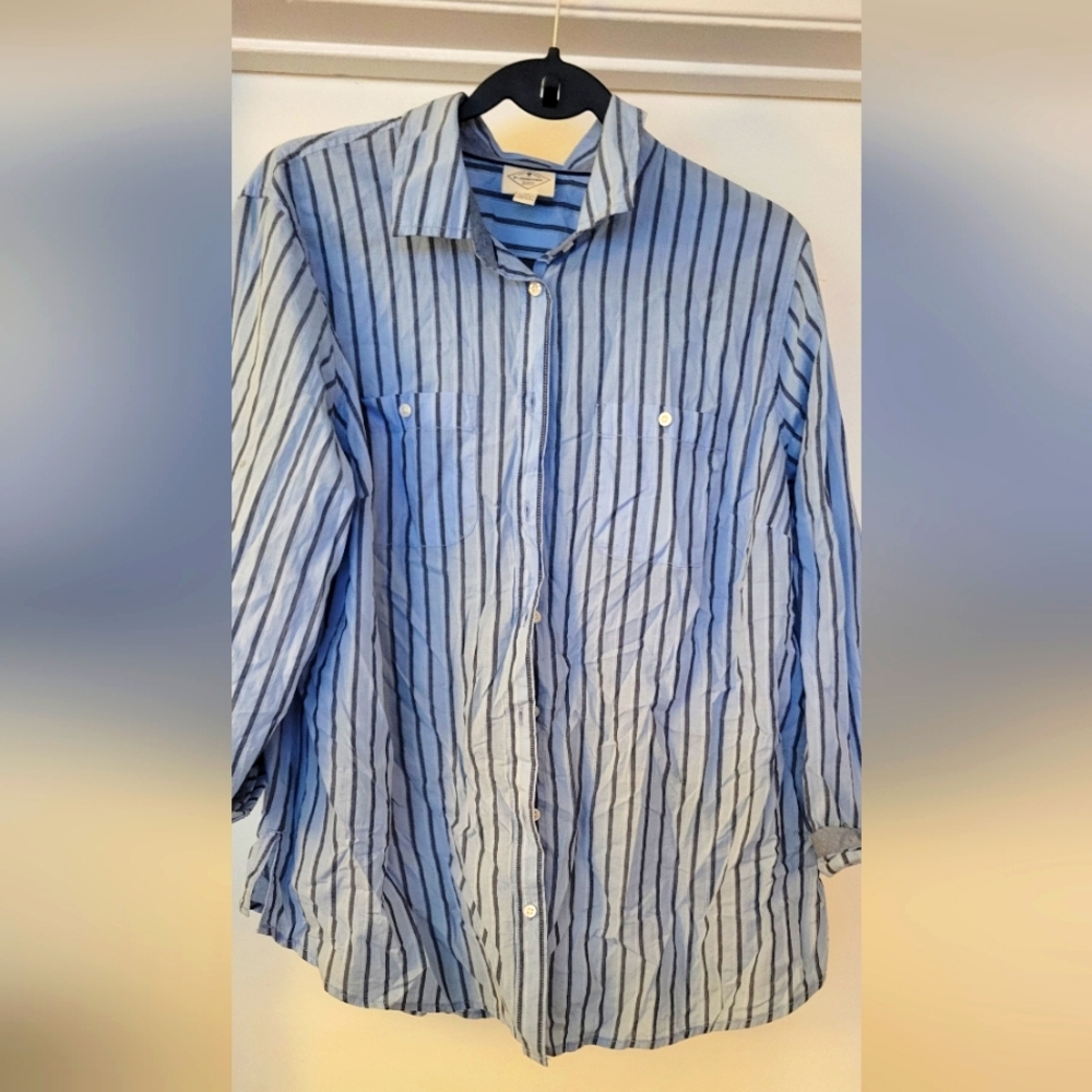 Striped long sleeve button shirt